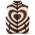 gilet trapuntato con stampa