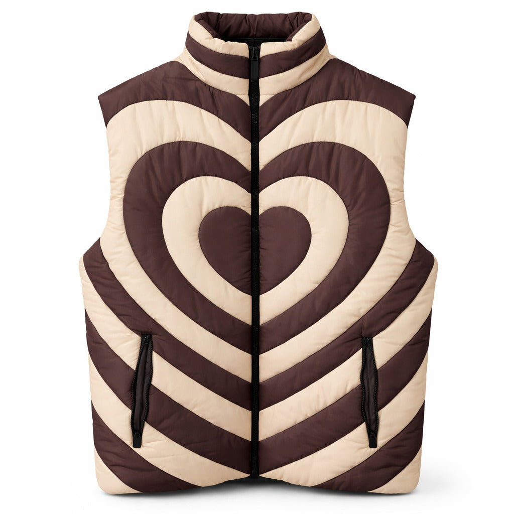 gilet trapuntato con stampa