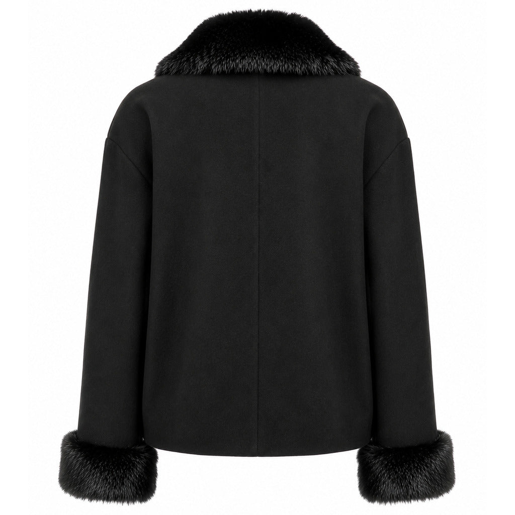 cappotto corto pelliccia nero