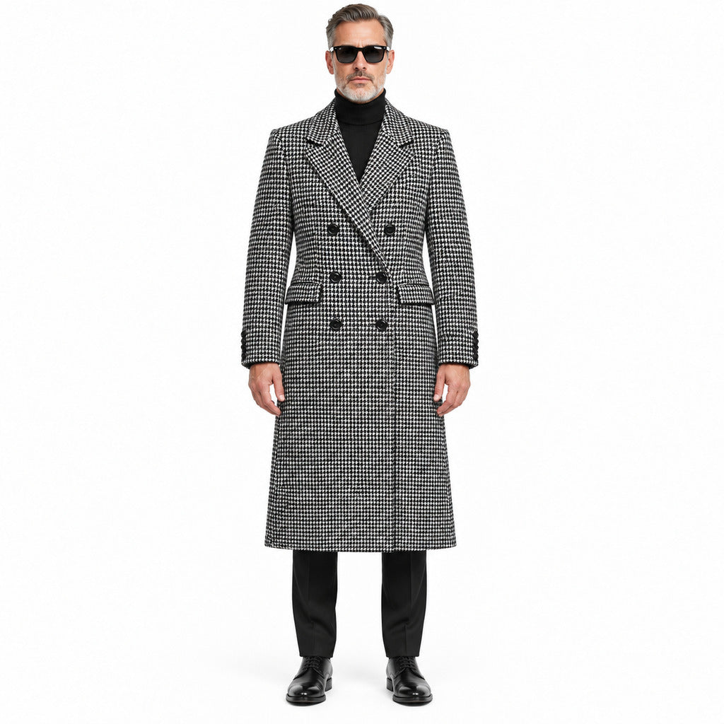 cappotto doppiopetto pied-de-poule