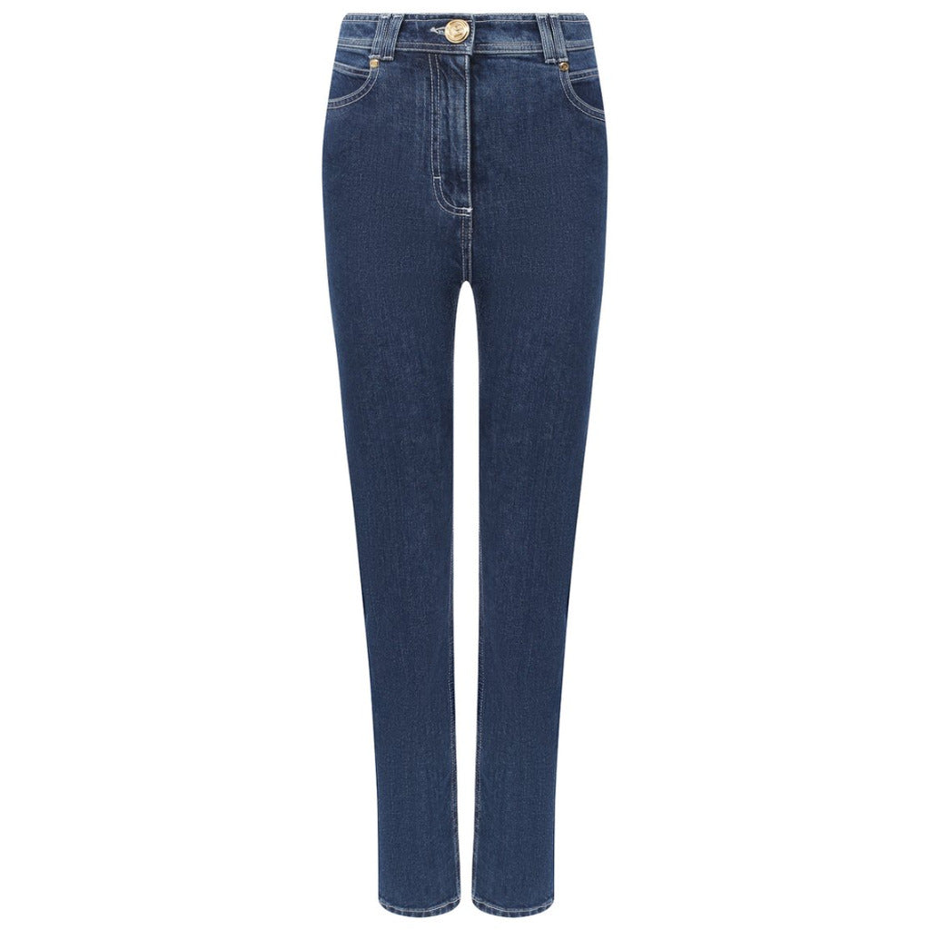 jeans high-waist regular blu