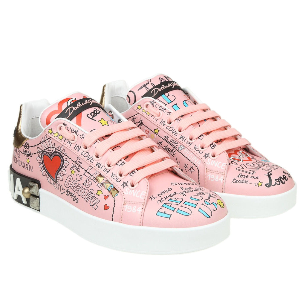 sneaker bassa graffiti rosa