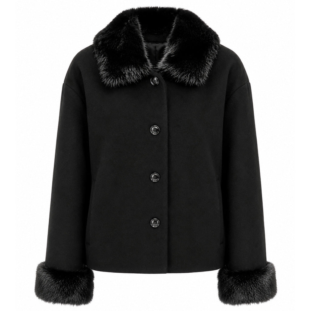 cappotto corto pelliccia nero