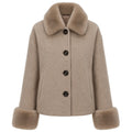 cappotto corto pelliccia camel