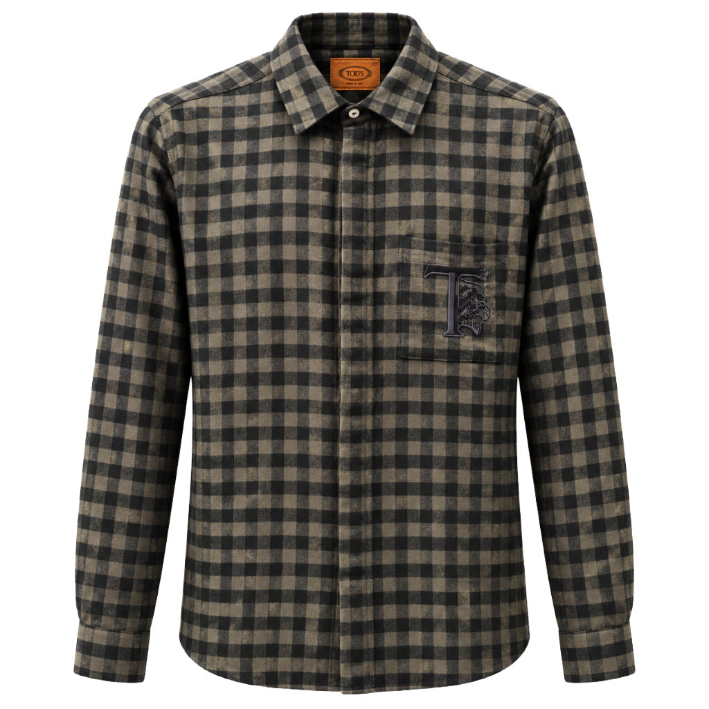 camicia quadretti logata