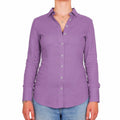 camicia lino viola