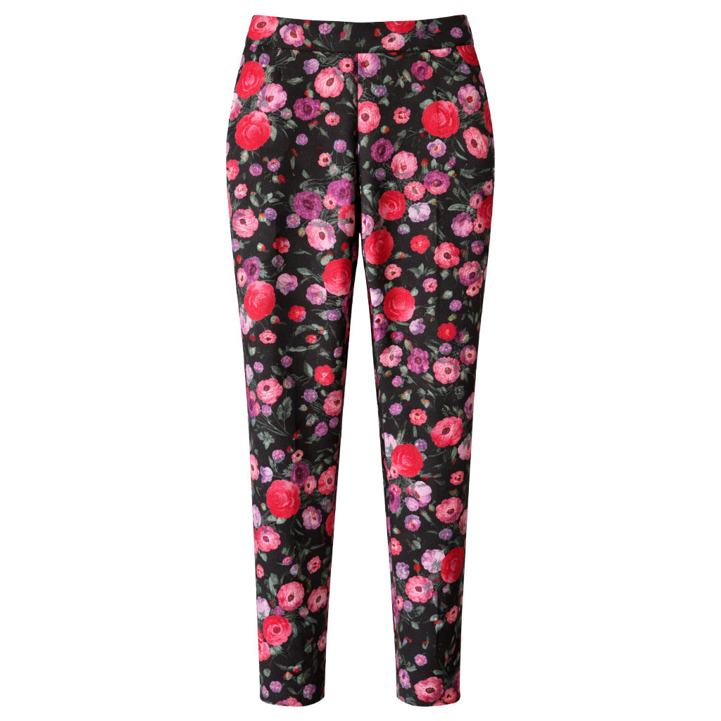 pantaloni con motivo a fiori