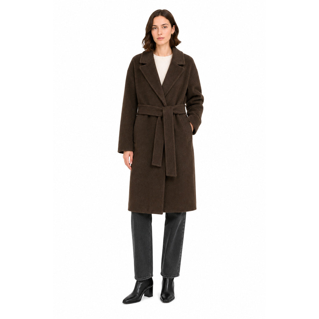 cappotto lungo lana con cintura