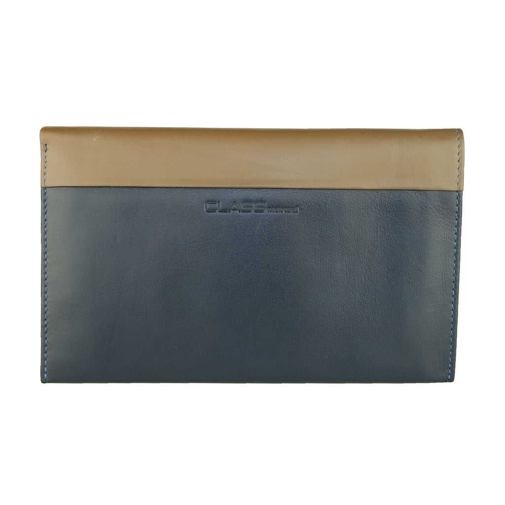 Cavalli Class portafoglio, colore blu con inserti beige, porta carte su entrambi i lati