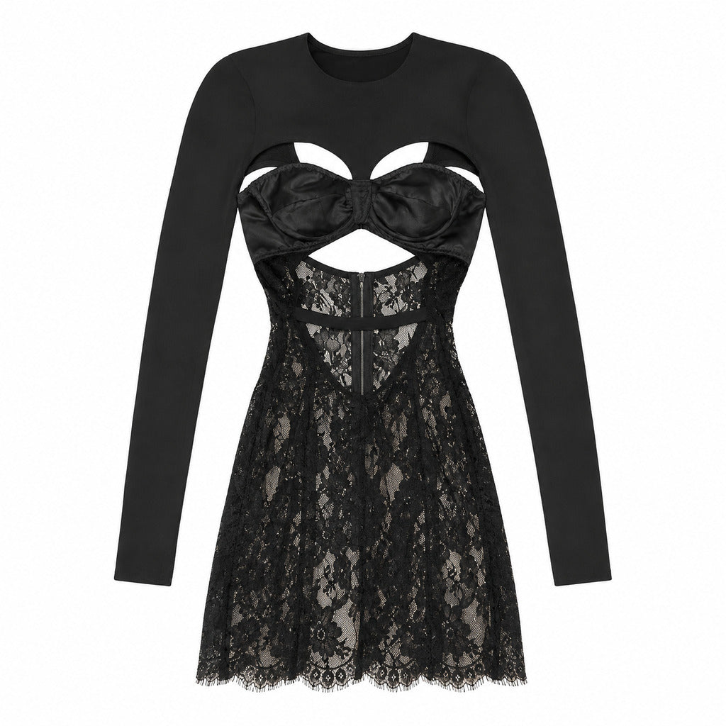 Abito con pizzo floreale