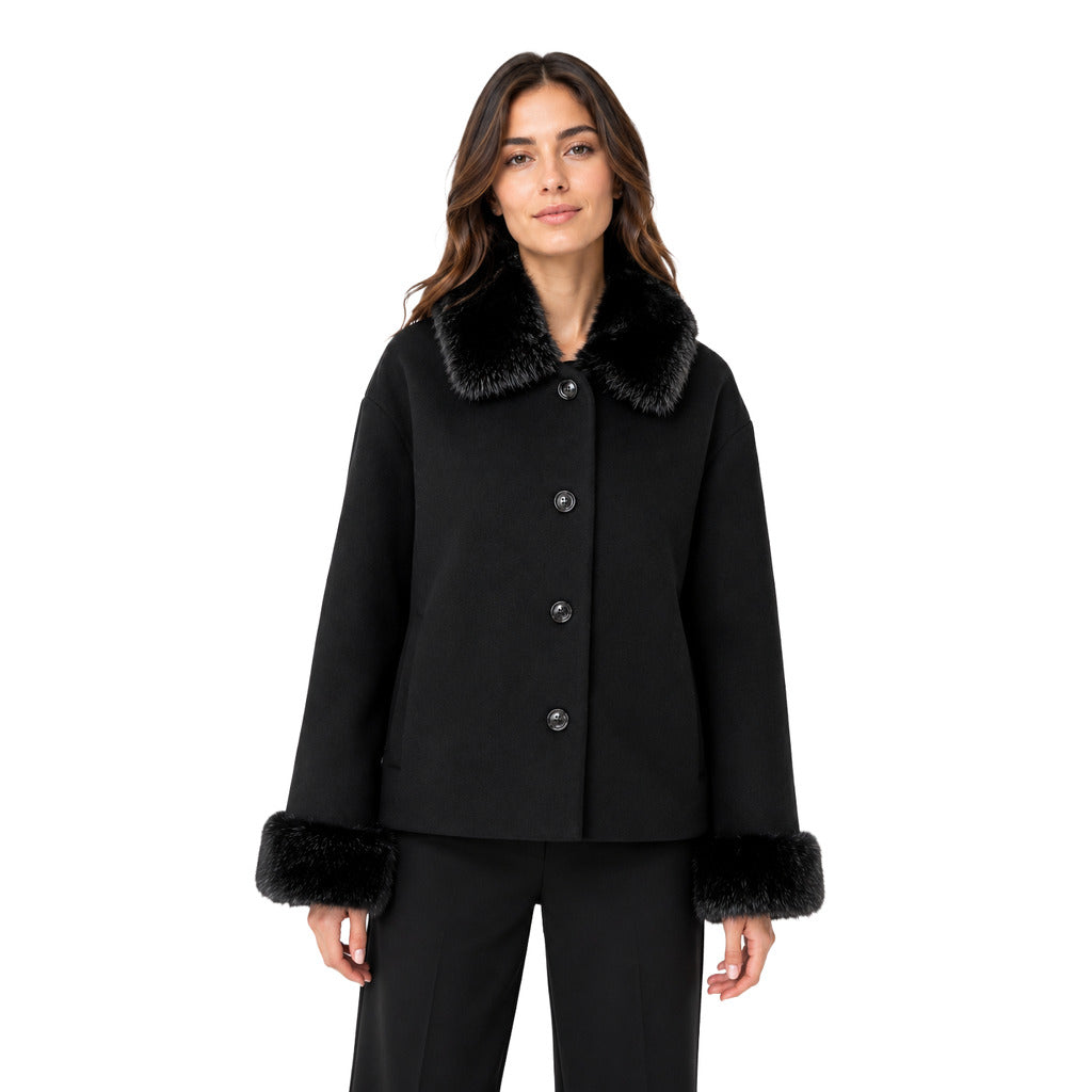 cappotto corto pelliccia nero