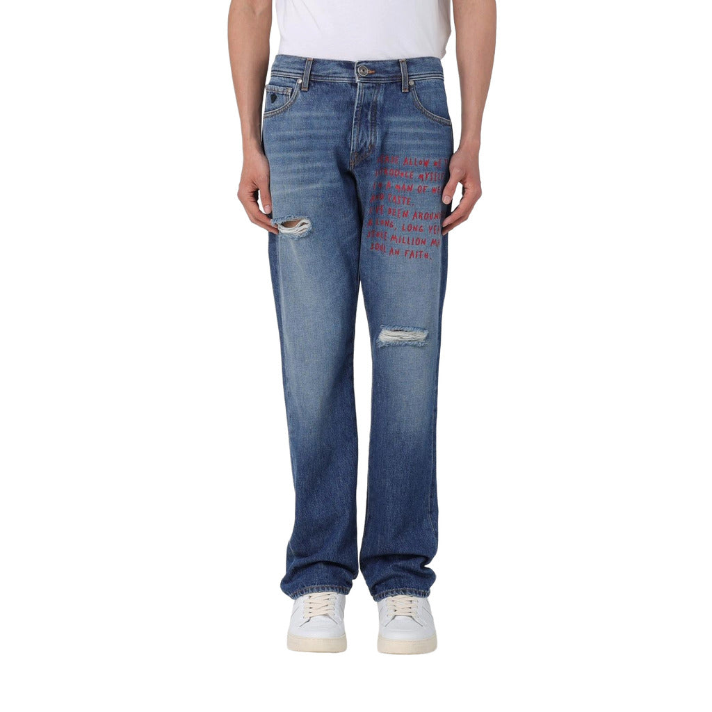 denim slim fit indaco