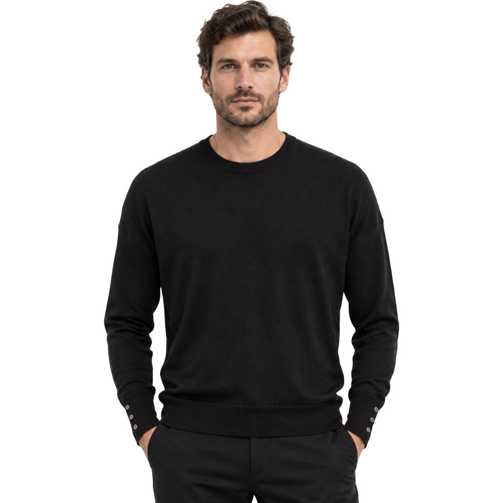 maglia girocollo con bottoni