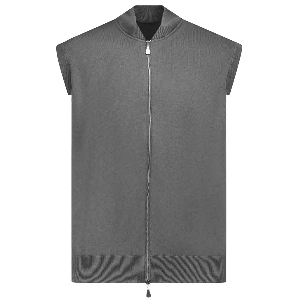 gilet con zip grigio
