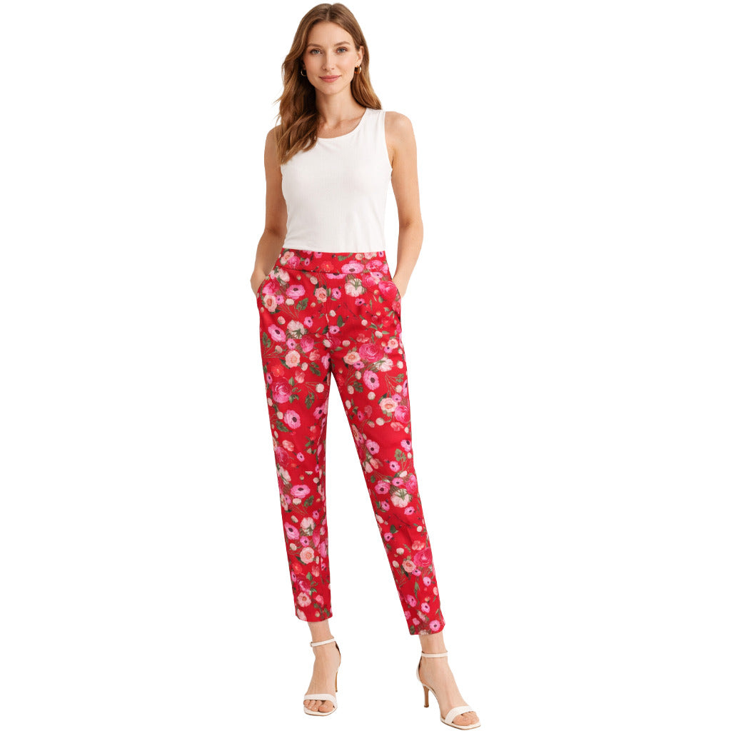 Pantaloni fantasia floreale