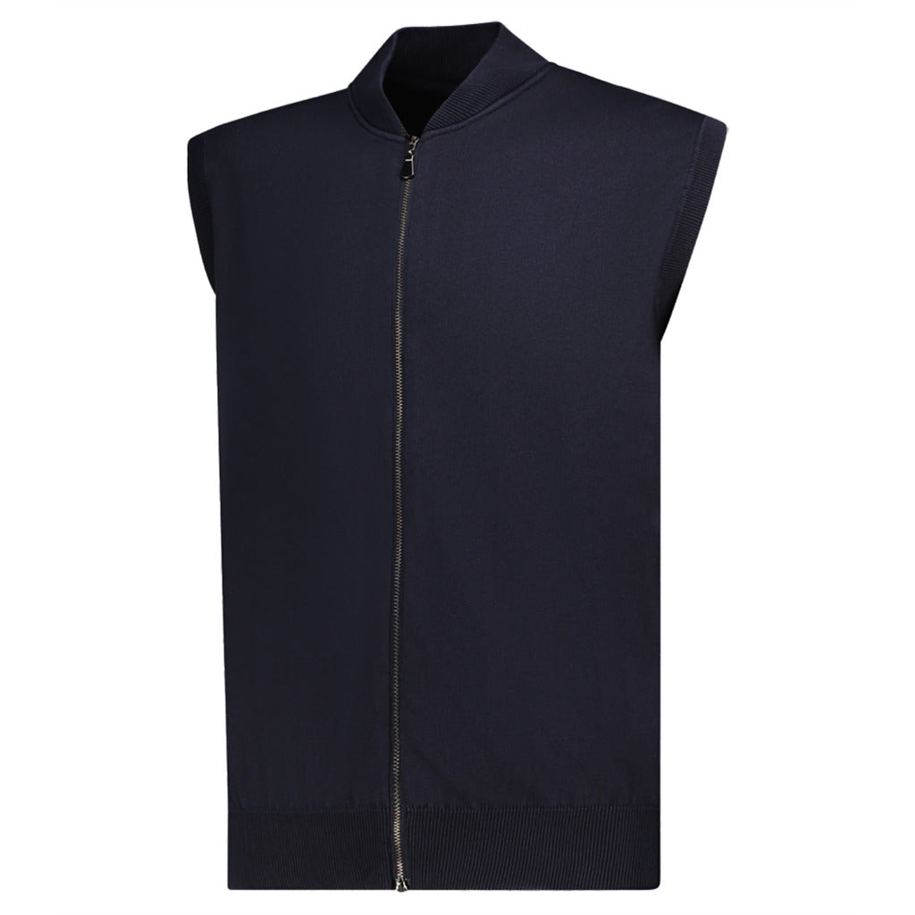 gilet con zip blu notte