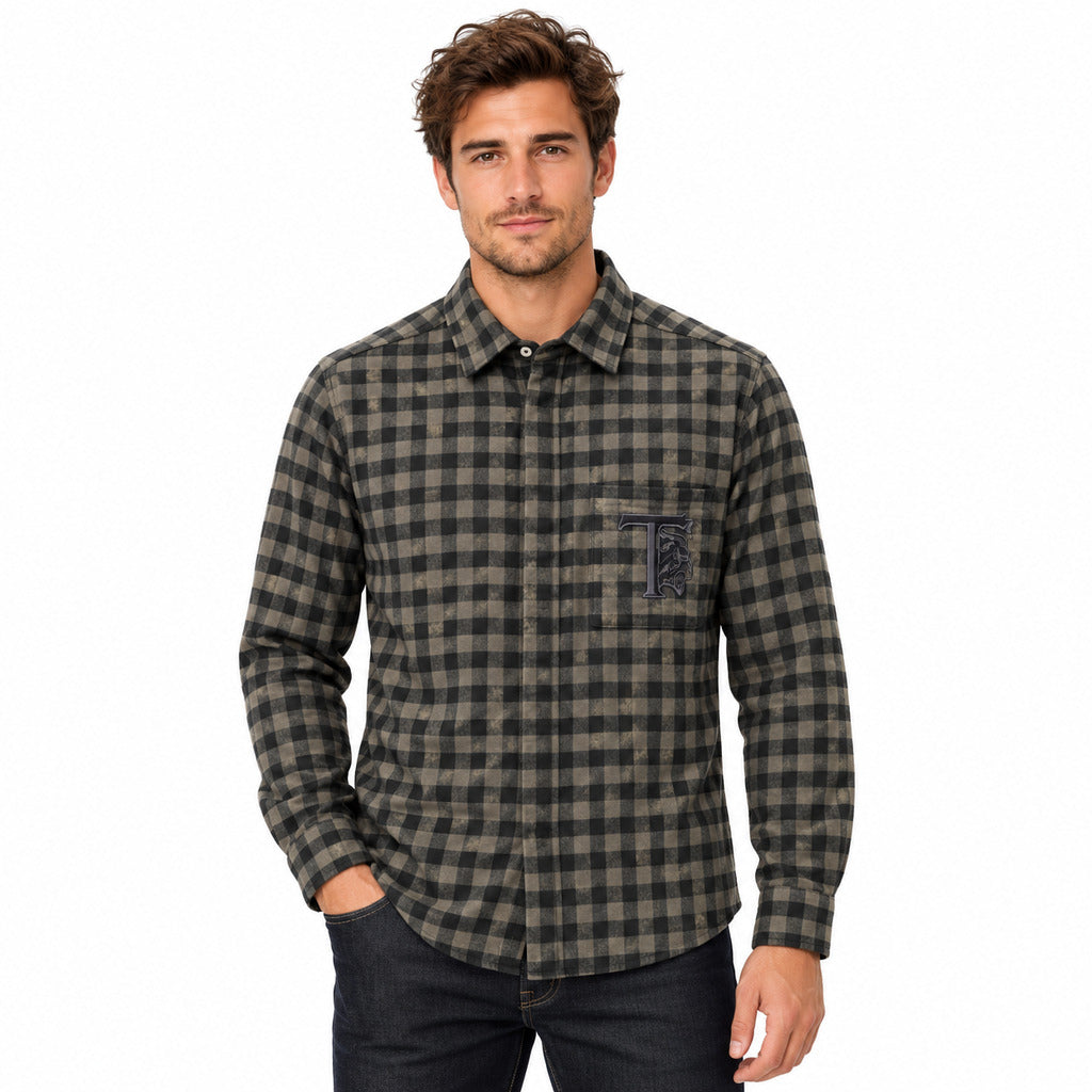camicia quadretti logata