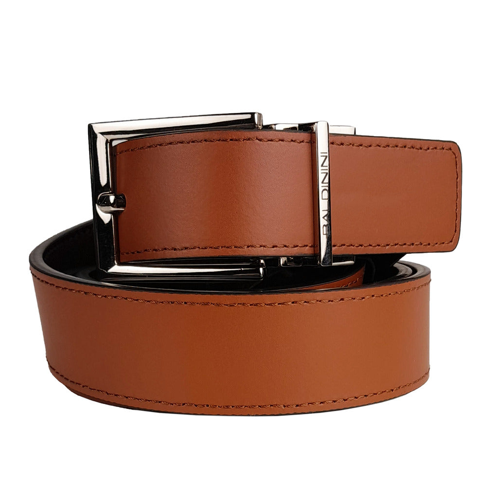 Baldinini cintura in pelle di vitello marrone double face, reversibile. Spessore: 3 cm