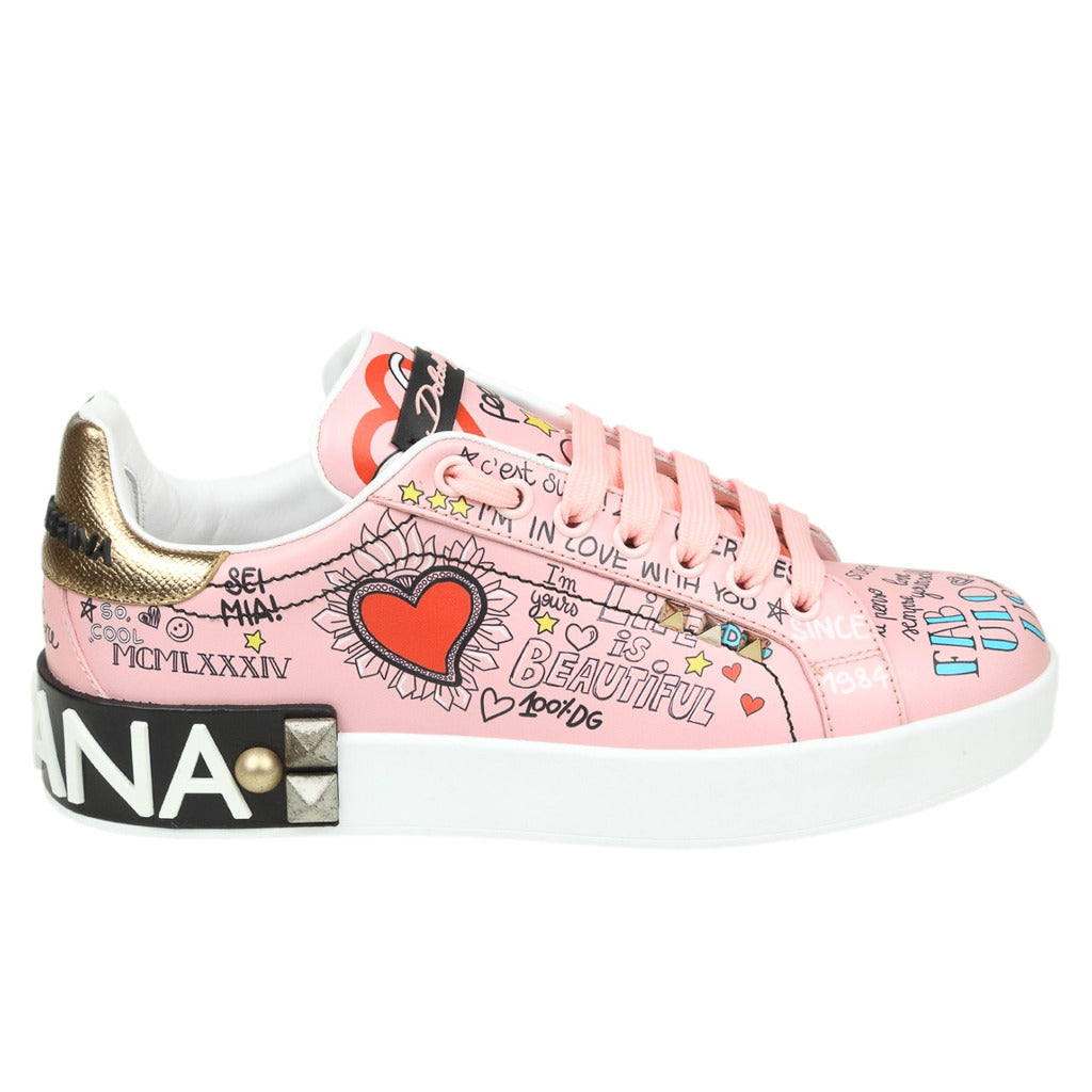 sneaker bassa graffiti rosa