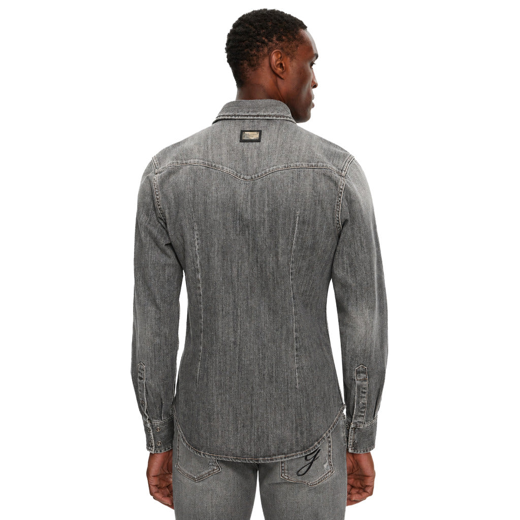 camicia denim grigia