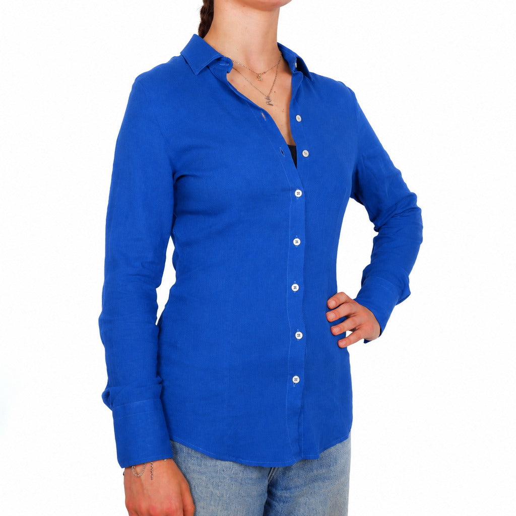 camicia lino bluette