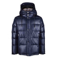 Aquascutum giubbotto, colore blu, cappuccio removibile