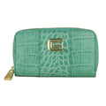 Cavalli Class portachiavi, colore azzurro turchese, chiusura a zip, 100% pelle.