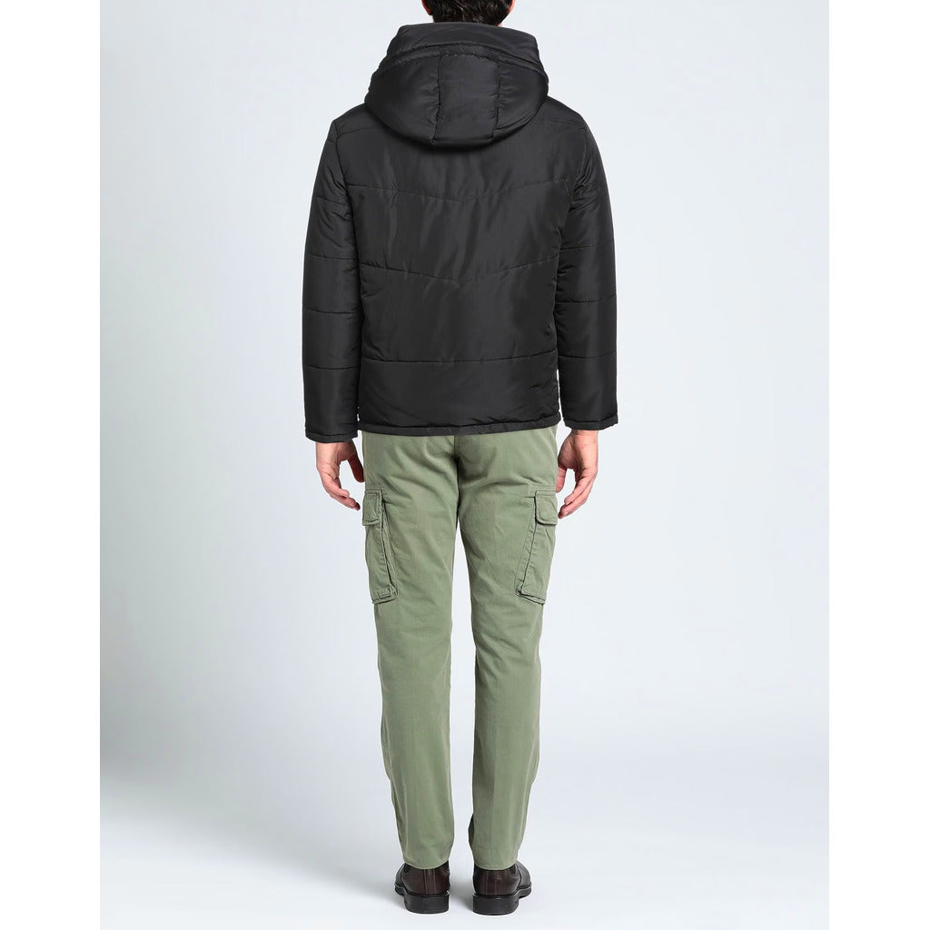 Aquascutum giubbotto, colore nero, cappuccio removibile