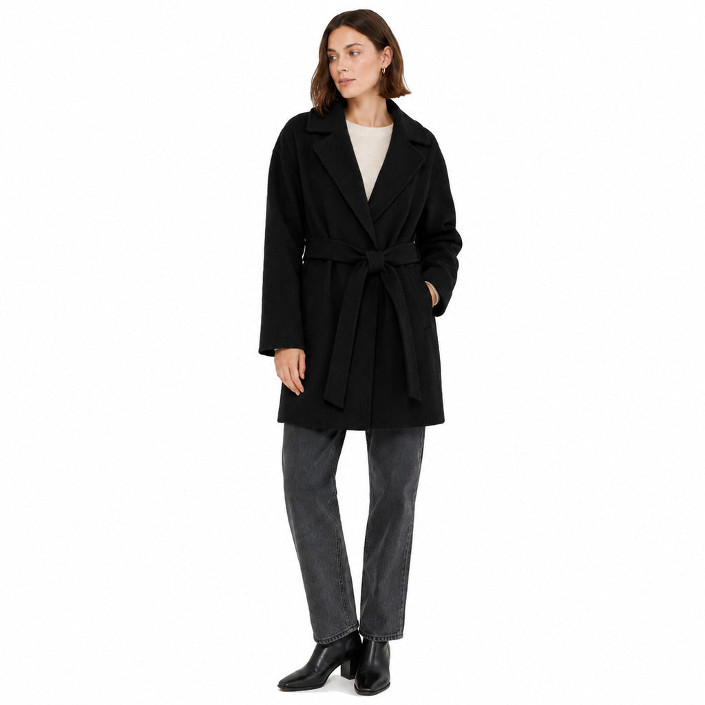 cappotto lana con cintura