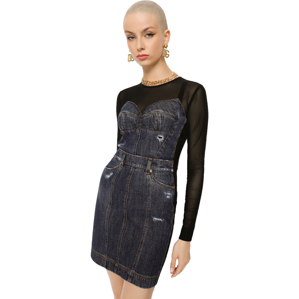 abito corto in denim