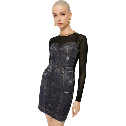 abito corto in denim