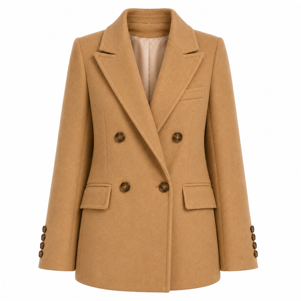 cappotto corto doppiopetto cammello