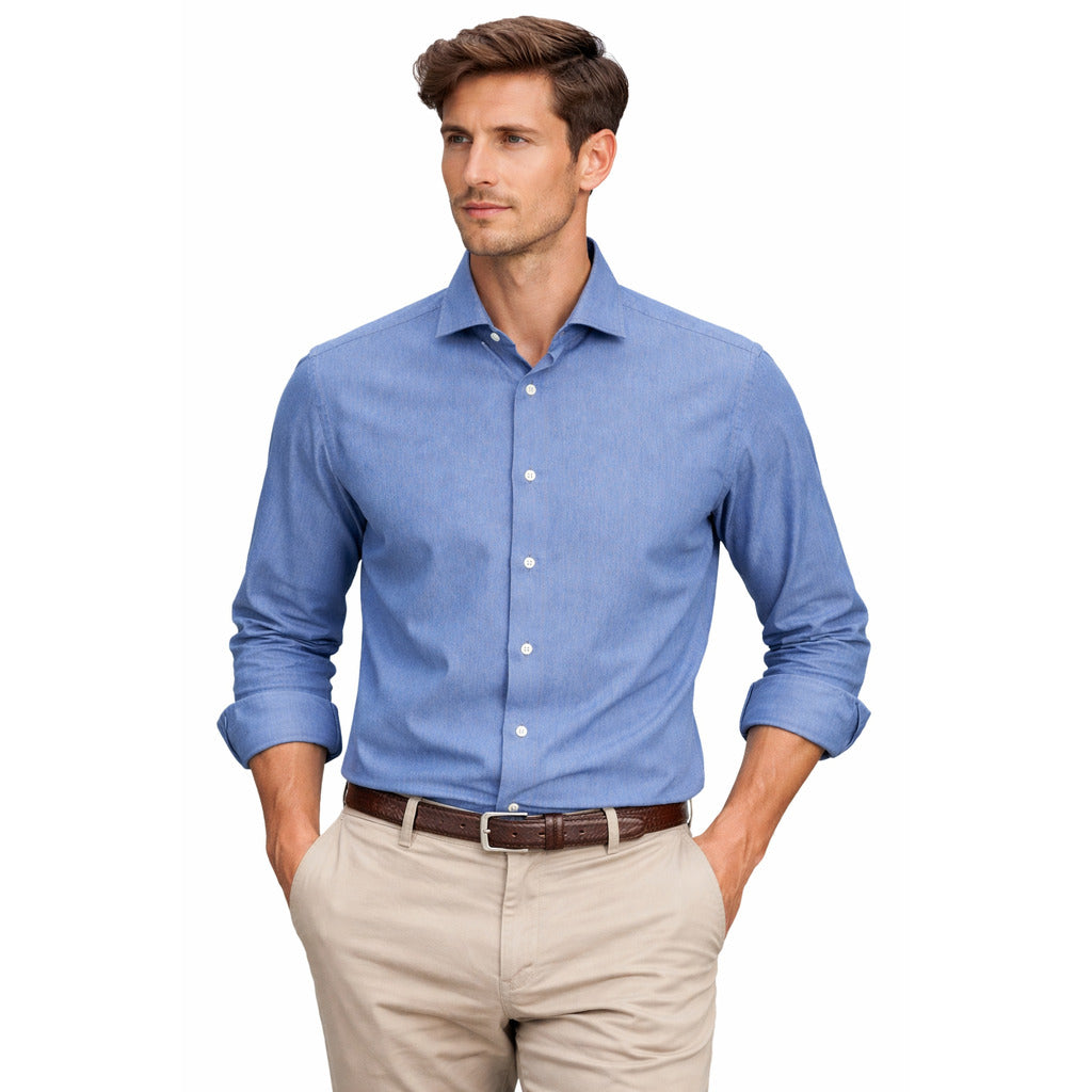 camicia denim blu chiaro