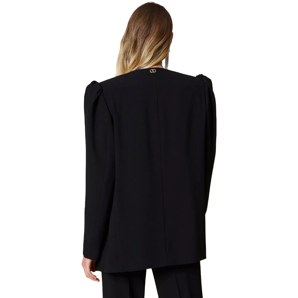 giacca blazer con maniche a sbuffo