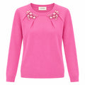 maglia girocollo con ricamo