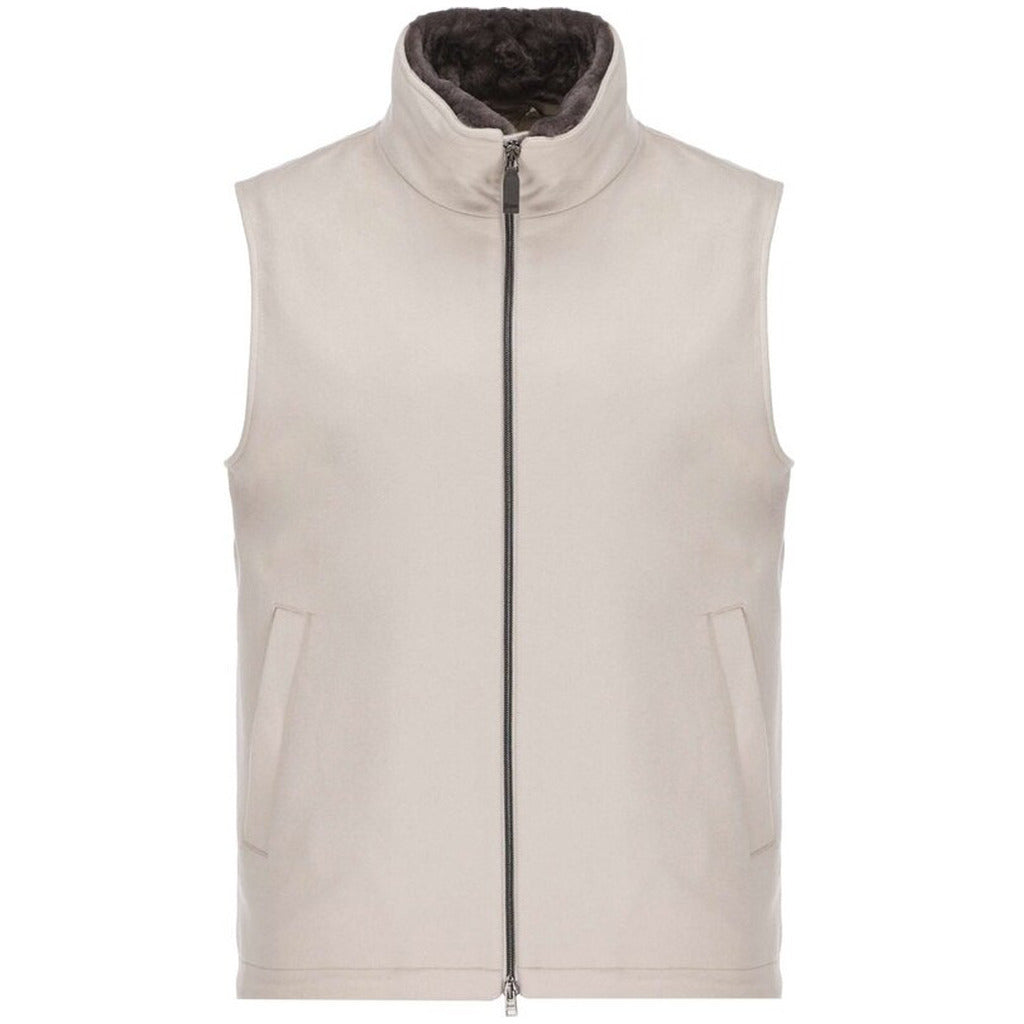 gilet cashmere beige