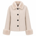 cappotto corto pelliccia beige