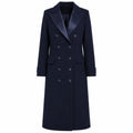 cappotto lungo con rever raso