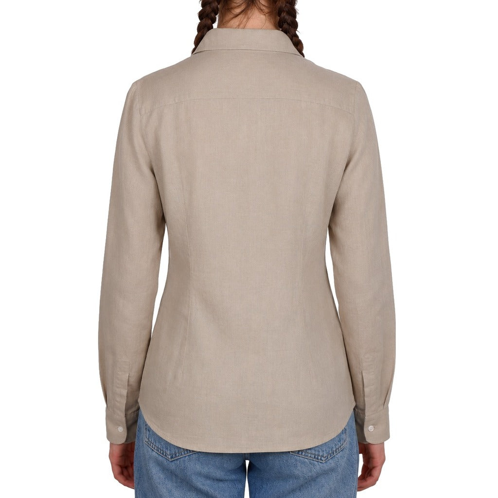 camicia lino beige