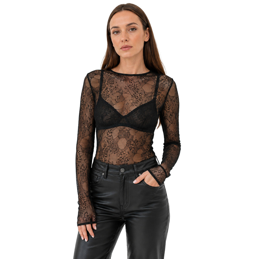 camicia nera semi trasparente 