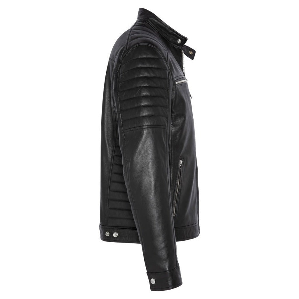 BIKER JACKET WITH QUILTED SLEEVES