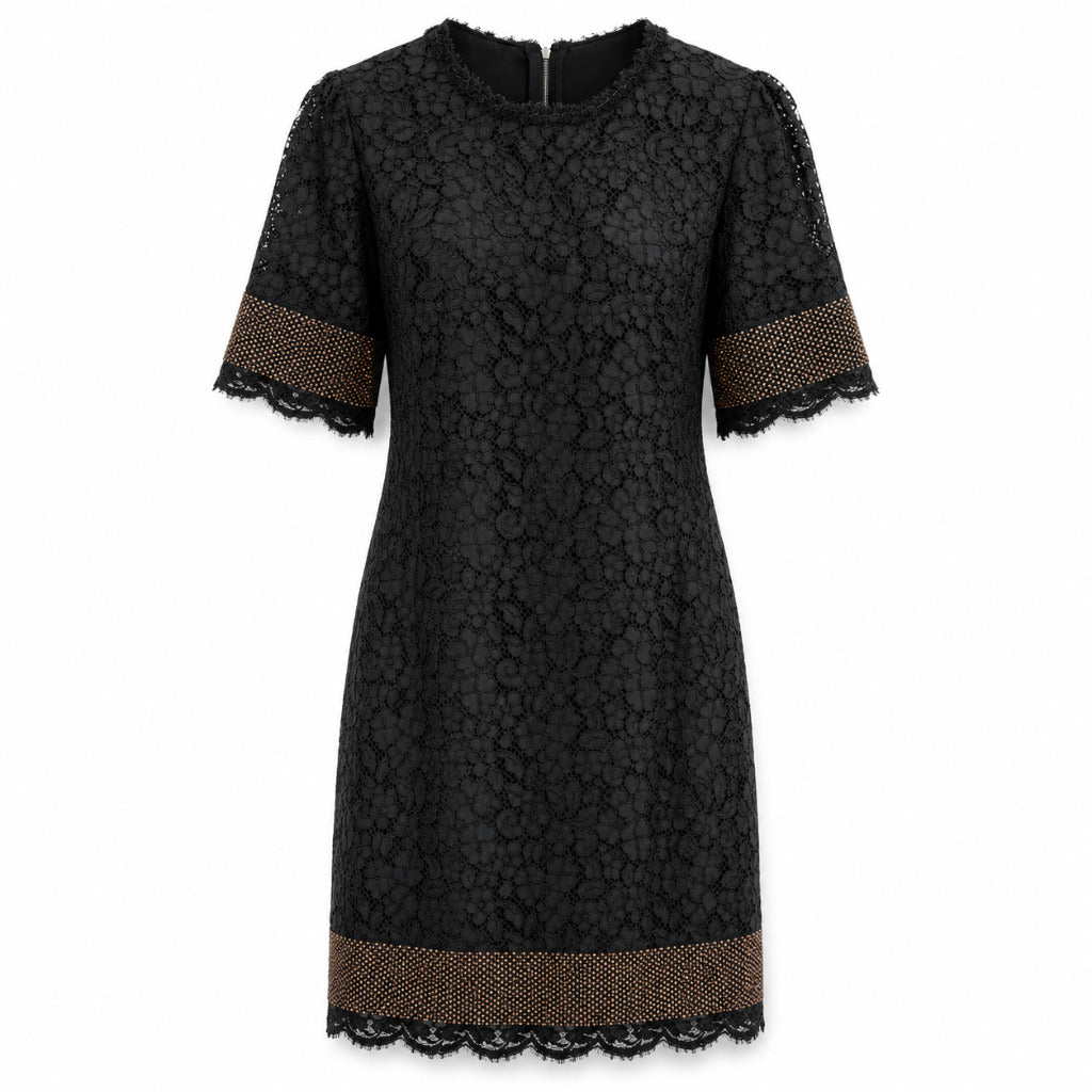 abito in pizzo con strass