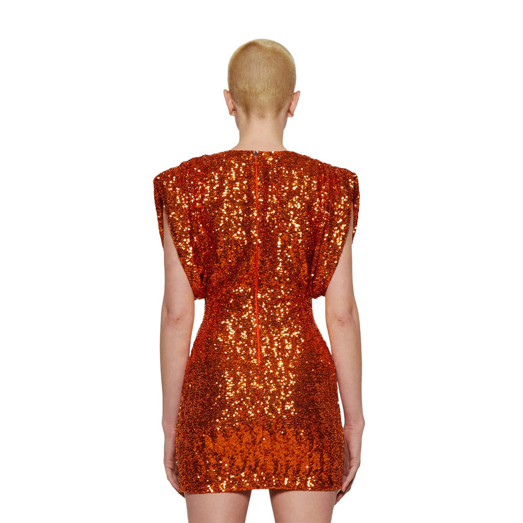 abito arancione paillettes