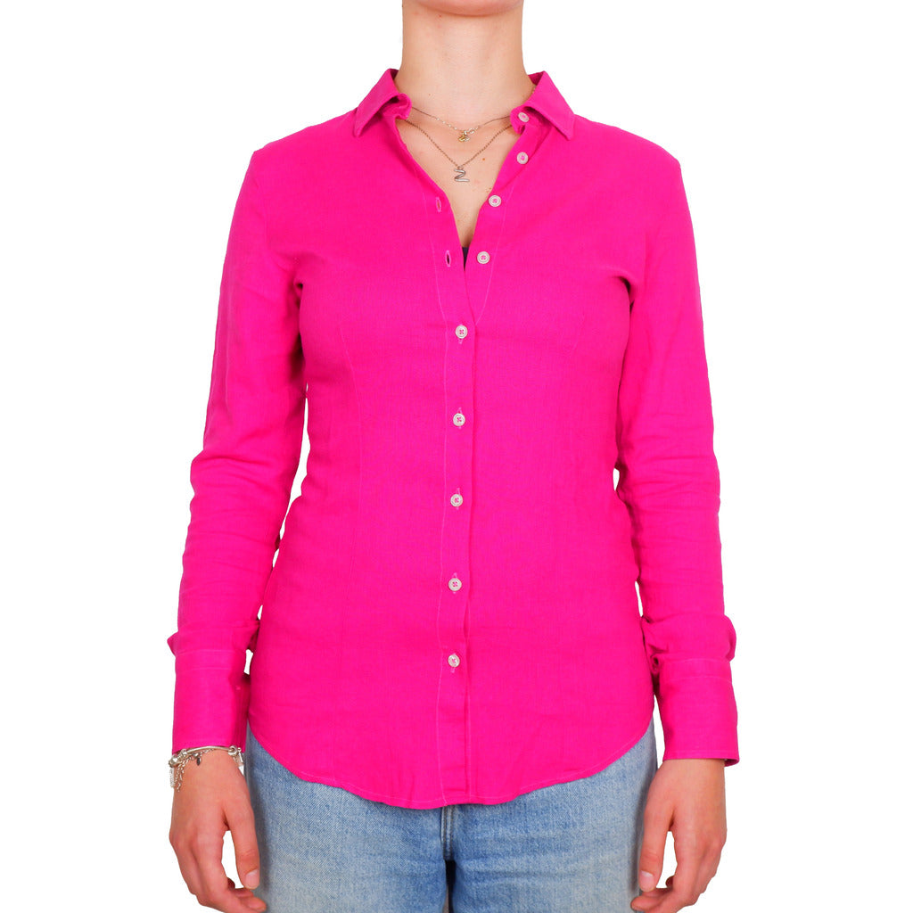 camicia lino fuxia