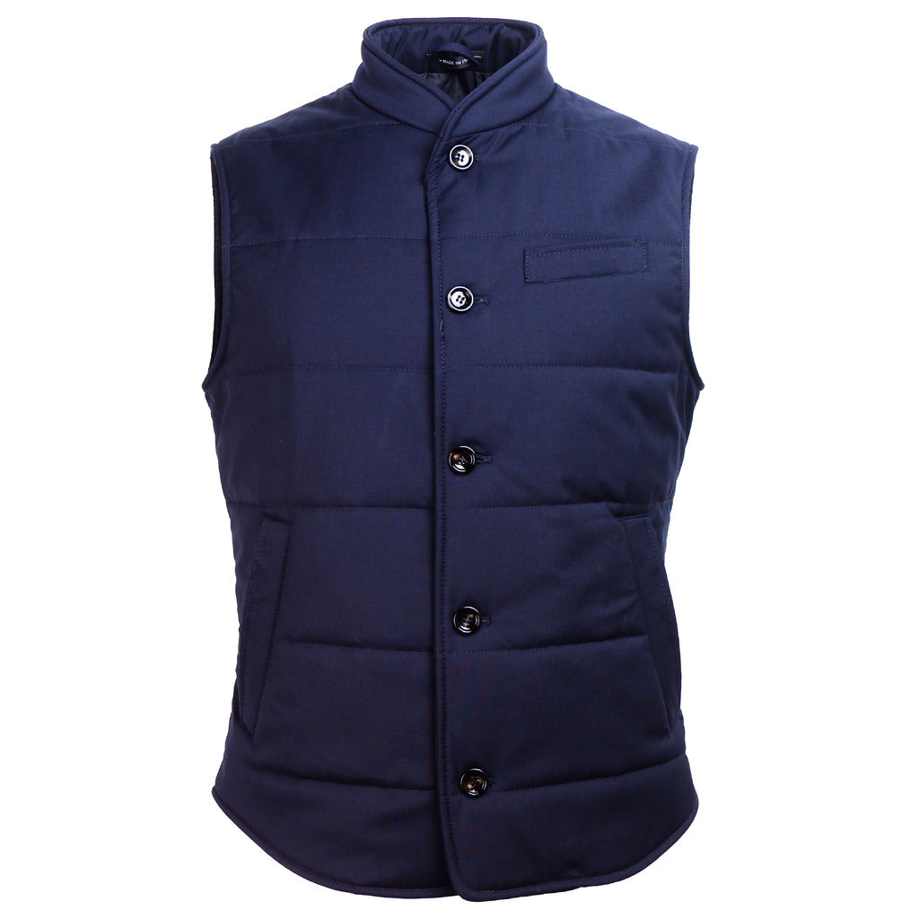 gilet lana blu