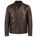 giacca pelle di vitello marrone