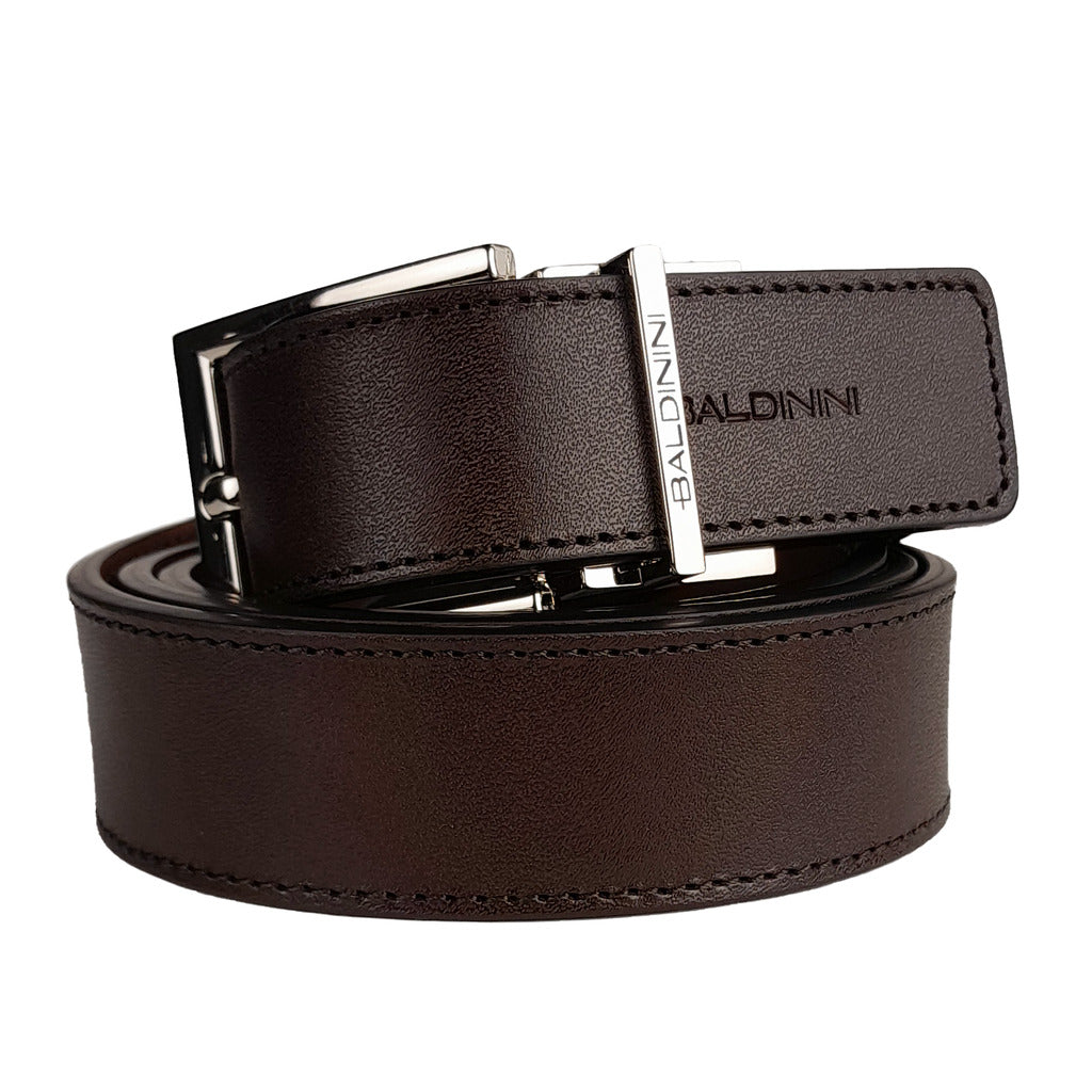 Baldinini cintura in pelle di vitello marrone double face, reversibile. Spessore: 3 cm