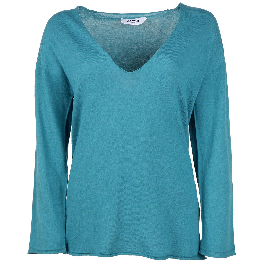 maglia scollo V verde
