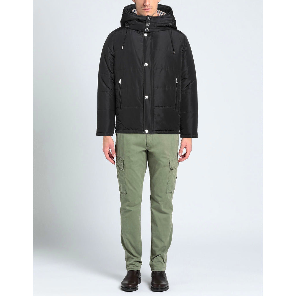 Aquascutum giubbotto, colore nero, cappuccio removibile