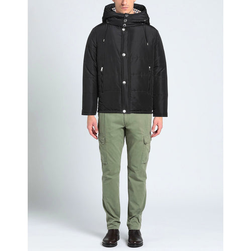 Aquascutum giubbotto, colore nero, cappuccio removibile
